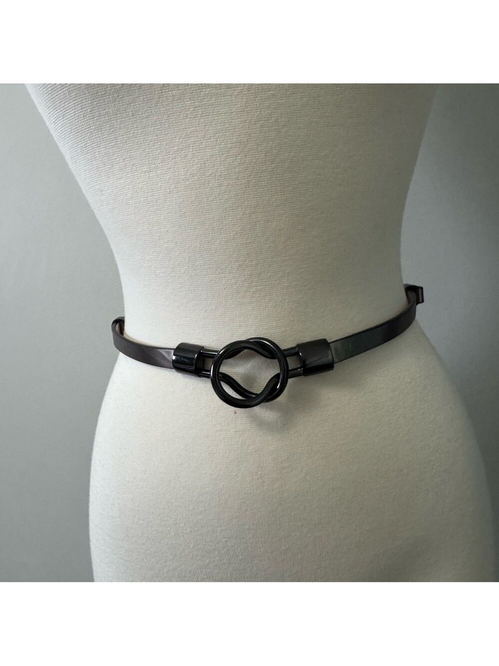 Nine West Black Belt with Circular Buckle Adjustable Small